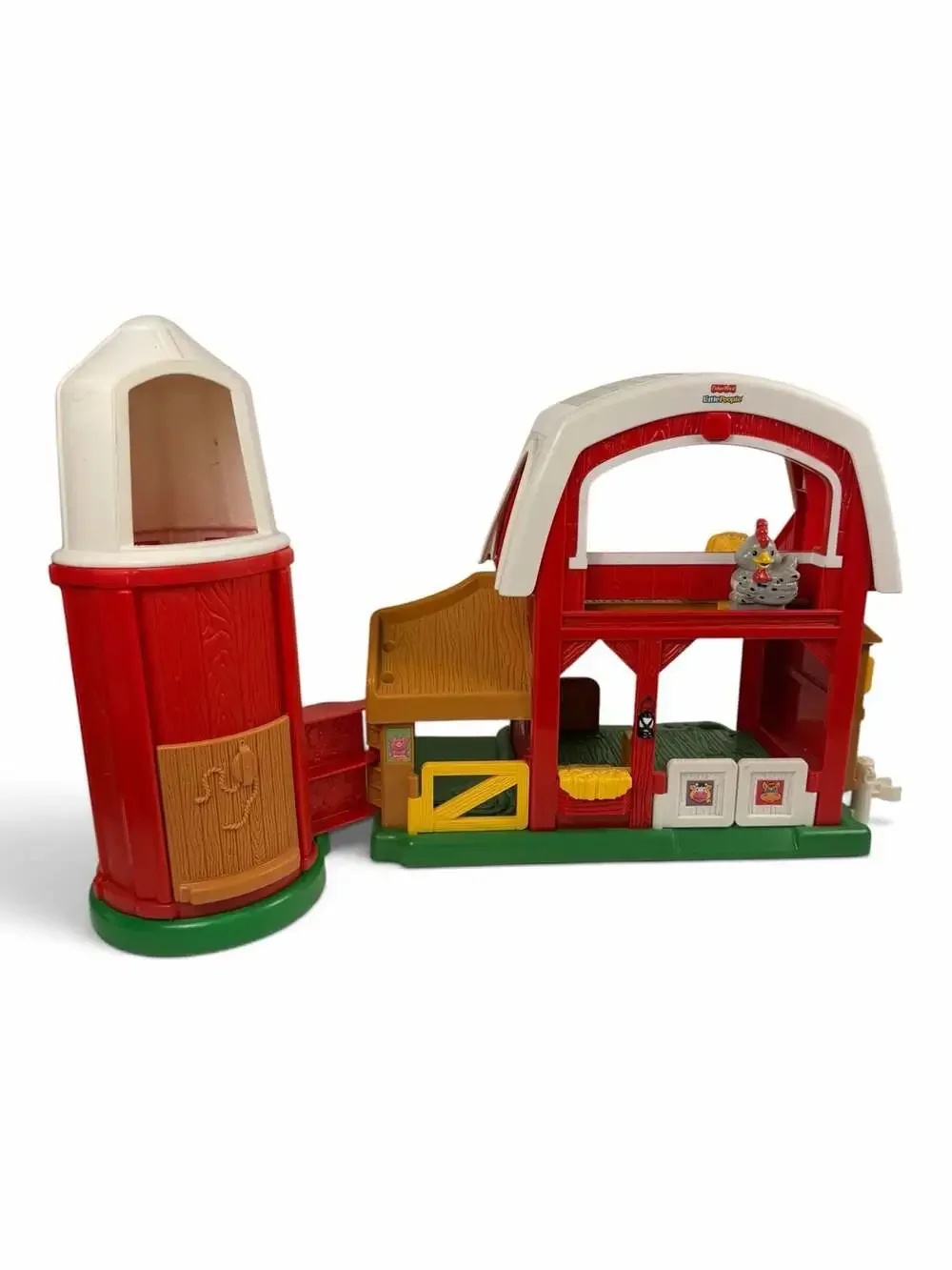 Fisher-Price 2005 Little People Animal Sounds Farm Barn & Silo Playset